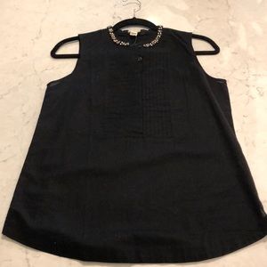 J Crew Beaded Collar Button Tank Size 2